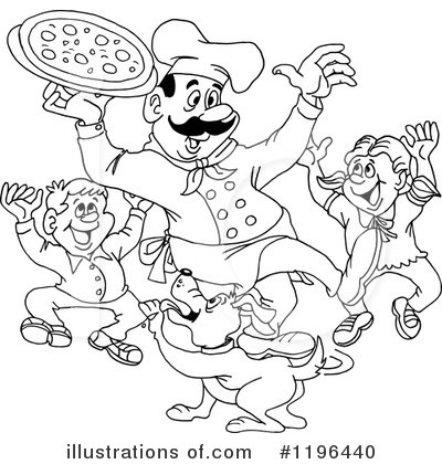Royalty-Free (RF) Pizza Clipart Illustration by LaffToon - Stock Sample #1196440