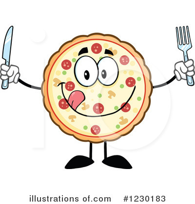 Royalty-Free (RF) Pizza Clipart Illustration by Hit Toon - Stock Sample #1230183