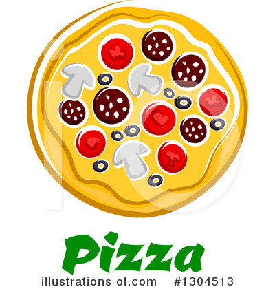 Royalty-Free (RF) Pizza Clipart Illustration by Vector Tradition SM - Stock Sample #1304513