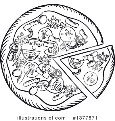 Royalty-Free (RF) Pizza Clipart Illustration by Vector Tradition SM - Stock Sample #1377871