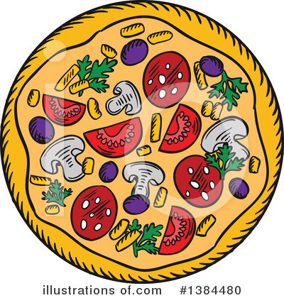 Royalty-Free (RF) Pizza Clipart Illustration by Vector Tradition SM - Stock Sample #1384480