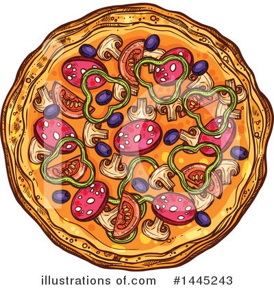 Royalty-Free (RF) Pizza Clipart Illustration by Vector Tradition SM - Stock Sample #1445243