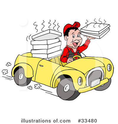 Royalty-Free (RF) Pizza Clipart Illustration by LaffToon - Stock Sample #33480
