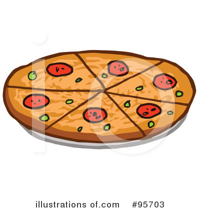 Royalty-Free (RF) Pizza Clipart Illustration by Hit Toon - Stock Sample #95703