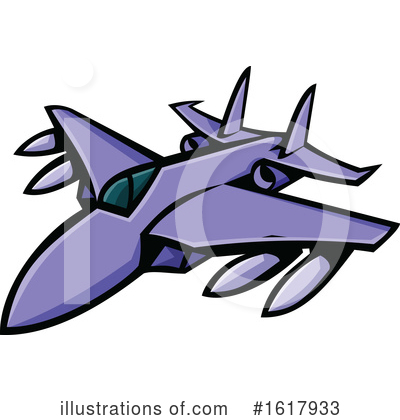 Royalty-Free (RF) Plane Clipart Illustration by patrimonio - Stock Sample #1617933