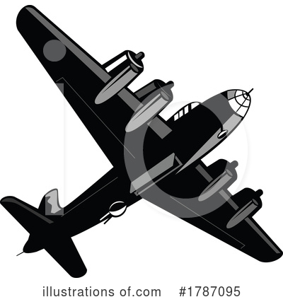 Royalty-Free (RF) Plane Clipart Illustration by patrimonio - Stock Sample #1787095