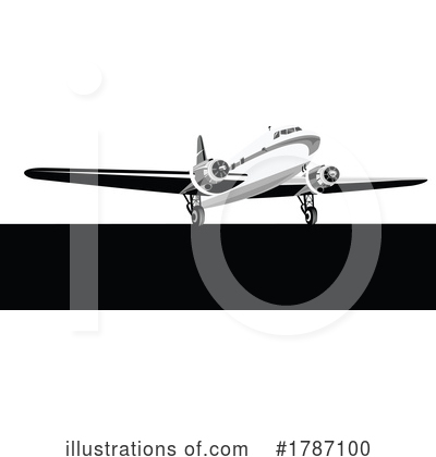 Royalty-Free (RF) Plane Clipart Illustration by patrimonio - Stock Sample #1787100
