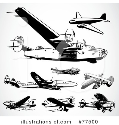 Royalty-Free (RF) Planes Clipart Illustration by BestVector - Stock Sample #77500