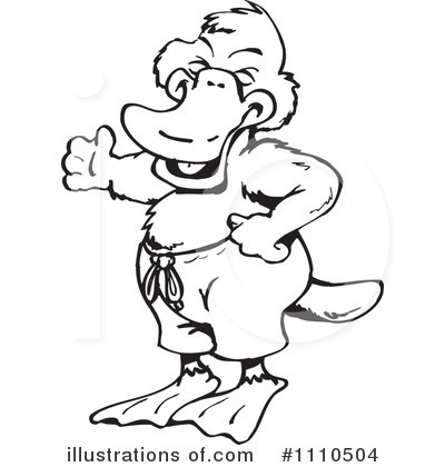 Royalty-Free (RF) Platypus Clipart Illustration by Dennis Holmes Designs - Stock Sample #1110504