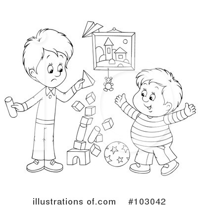 Royalty-Free (RF) Playing Clipart Illustration by Alex Bannykh - Stock Sample #103042