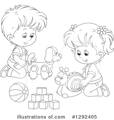 Royalty-Free (RF) Playing Clipart Illustration by Alex Bannykh - Stock Sample #1292405