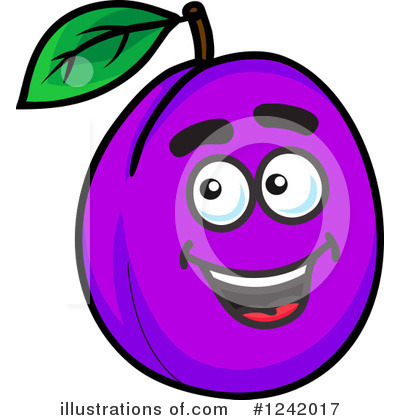 Royalty-Free (RF) Plum Clipart Illustration by Vector Tradition SM - Stock Sample #1242017