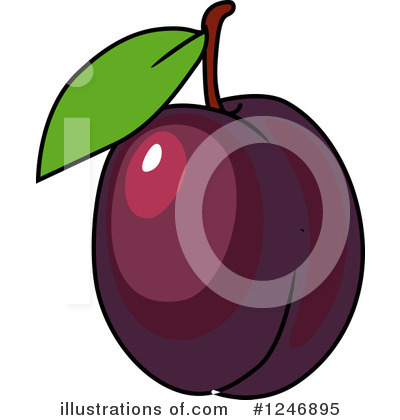 Royalty-Free (RF) Plum Clipart Illustration by Vector Tradition SM - Stock Sample #1246895