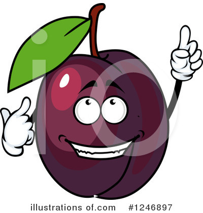 Royalty-Free (RF) Plum Clipart Illustration by Vector Tradition SM - Stock Sample #1246897