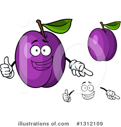 Royalty-Free (RF) Plum Clipart Illustration by Vector Tradition SM - Stock Sample #1312109