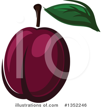 Royalty-Free (RF) Plum Clipart Illustration by Vector Tradition SM - Stock Sample #1352246