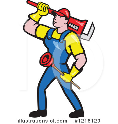 Royalty-Free (RF) Plumber Clipart Illustration by patrimonio - Stock Sample #1218129