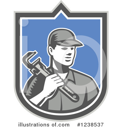 Royalty-Free (RF) Plumber Clipart Illustration by patrimonio - Stock Sample #1238537