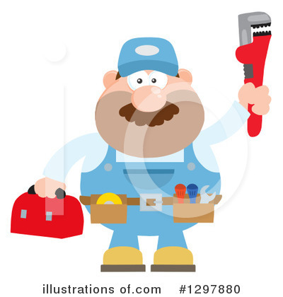 Royalty-Free (RF) Plumber Clipart Illustration by Hit Toon - Stock Sample #1297880
