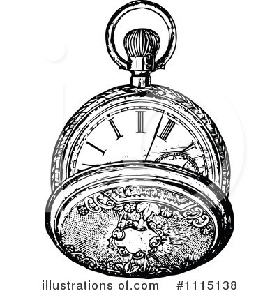 Royalty-Free (RF) Pocket Watch Clipart Illustration by Prawny Vintage - Stock Sample #1115138