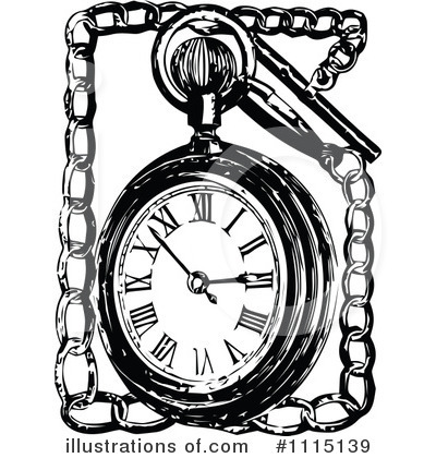Royalty-Free (RF) Pocket Watch Clipart Illustration by Prawny Vintage - Stock Sample #1115139