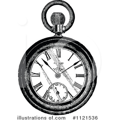 Royalty-Free (RF) Pocket Watch Clipart Illustration by Prawny Vintage - Stock Sample #1121536