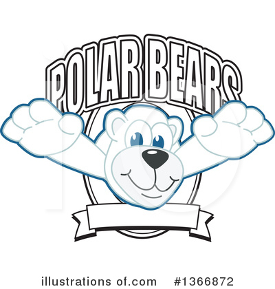 Royalty-Free (RF) Polar Bear School Mascot Clipart Illustration by Mascot Junction - Stock Sample #1366872