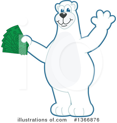 Royalty-Free (RF) Polar Bear School Mascot Clipart Illustration by Mascot Junction - Stock Sample #1366876