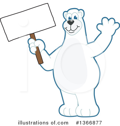 Royalty-Free (RF) Polar Bear School Mascot Clipart Illustration by Mascot Junction - Stock Sample #1366877