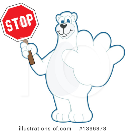 Royalty-Free (RF) Polar Bear School Mascot Clipart Illustration by Mascot Junction - Stock Sample #1366878