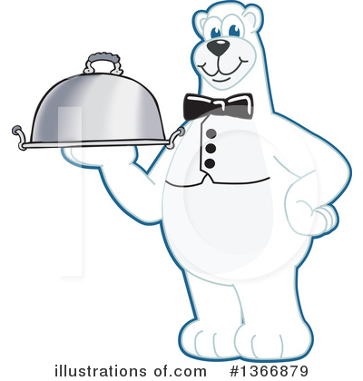 Royalty-Free (RF) Polar Bear School Mascot Clipart Illustration by Mascot Junction - Stock Sample #1366879