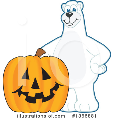 Royalty-Free (RF) Polar Bear School Mascot Clipart Illustration by Mascot Junction - Stock Sample #1366881