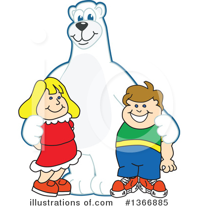 Royalty-Free (RF) Polar Bear School Mascot Clipart Illustration by Mascot Junction - Stock Sample #1366885