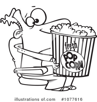 Royalty-Free (RF) Popcorn Clipart Illustration by toonaday - Stock Sample #1077616