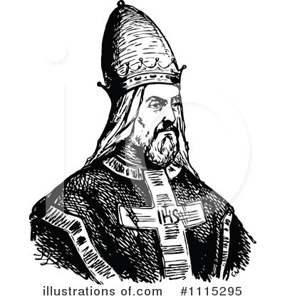 Royalty-Free (RF) Pope Clipart Illustration by Prawny Vintage - Stock Sample #1115295