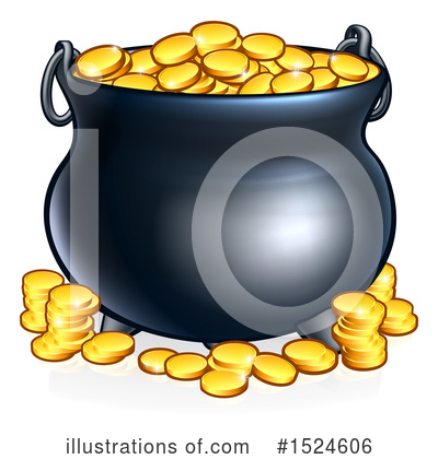 Pot Of Gold Clipart #1524606 by AtStockIllustration