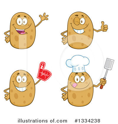 Royalty-Free (RF) Potato Character Clipart Illustration by Hit Toon - Stock Sample #1334238