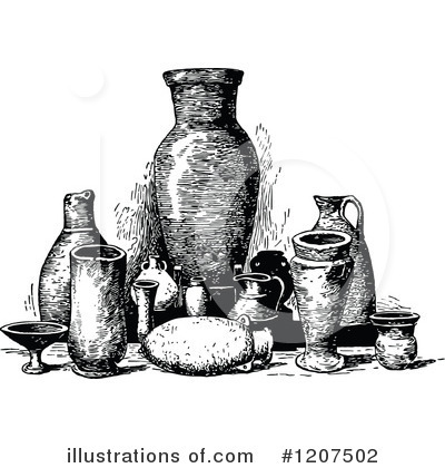 Royalty-Free (RF) Pottery Clipart Illustration by Prawny Vintage - Stock Sample #1207502
