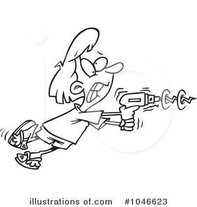 Royalty-Free (RF) Power Drill Clipart Illustration by toonaday - Stock Sample #1046623