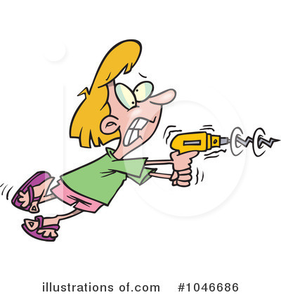 Royalty-Free (RF) Power Drill Clipart Illustration by toonaday - Stock Sample #1046686