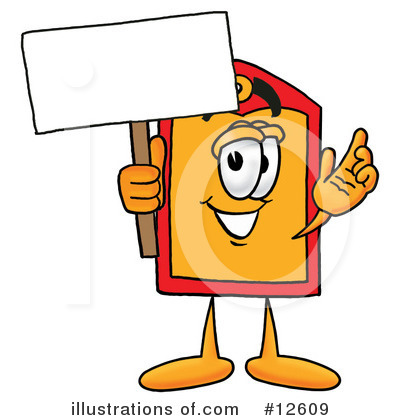 Royalty-Free (RF) Price Tag Character Clipart Illustration by Mascot Junction - Stock Sample #12609