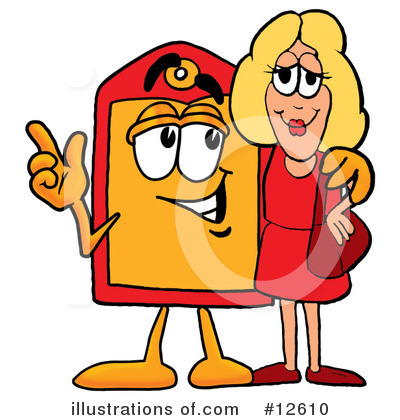 Royalty-Free (RF) Price Tag Character Clipart Illustration by Mascot Junction - Stock Sample #12610