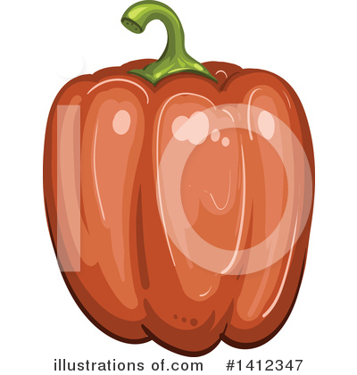 Red Bell Pepper Clipart #1412347 by merlinul