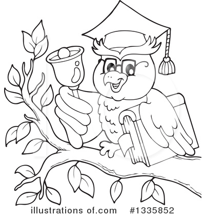 Royalty-Free (RF) Professor Owl Clipart Illustration by visekart - Stock Sample #1335852