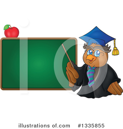 Royalty-Free (RF) Professor Owl Clipart Illustration by visekart - Stock Sample #1335855