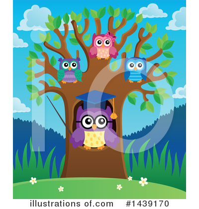 Royalty-Free (RF) Professor Owl Clipart Illustration by visekart - Stock Sample #1439170