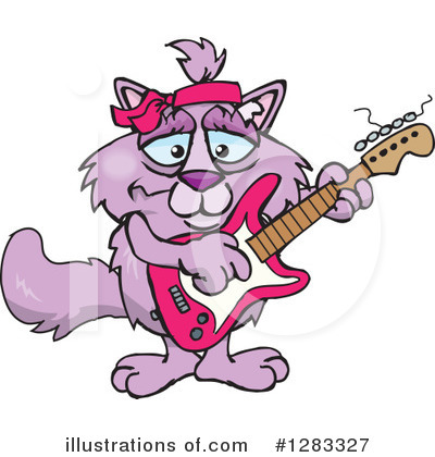 Purple Cat Clipart #1283327 by Dennis Holmes Designs