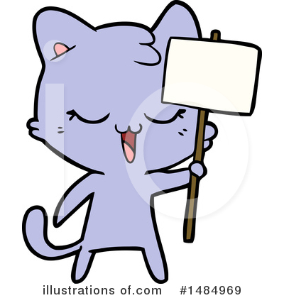 Royalty-Free (RF) Purple Cat Clipart Illustration by lineartestpilot - Stock Sample #1484969