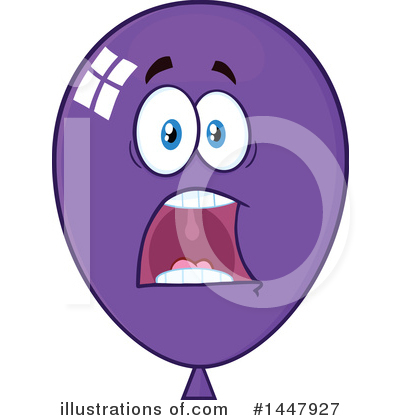 Royalty-Free (RF) Purple Party Balloon Clipart Illustration by Hit Toon - Stock Sample #1447927