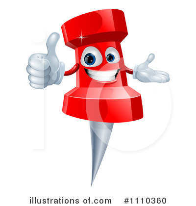 Royalty-Free (RF) Push Pin Clipart Illustration by AtStockIllustration - Stock Sample #1110360